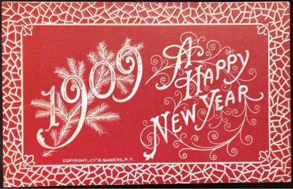 画像1: Postcard 　新年祝い　New Year 　1909年 (1)