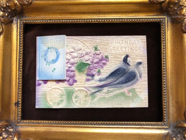 画像4: Postcard 　ツバメのスミレのお花車　メモノート付き (4)