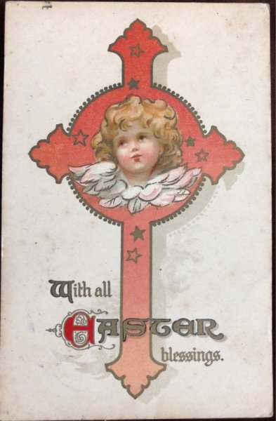 画像2: Postcard  イースター 天使と十字架 (2)