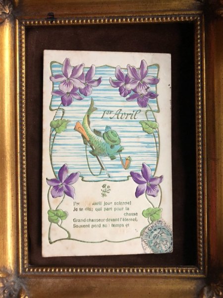 画像3: Postcard 　フランス　4月魚　ハンター　1906年 (3)