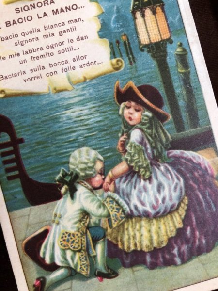 画像2: Postcard ベネチア ゴンドラと恋人たち A.Bertiglia 1939年 (2)