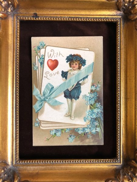 画像3: Postcard  忘れな草のお花とカード E.Clapsaddle (3)