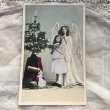 画像2: Postcard　クリスマス　天使と女の子　お人形 (2)