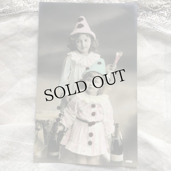 画像3: Postcard　シャンパンと可愛い道化師さん　1911年 (3)