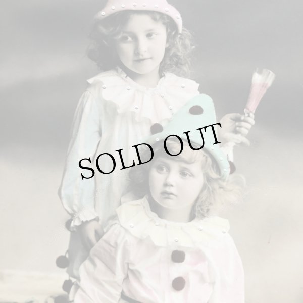 画像1: Postcard　シャンパンと可愛い道化師さん　1911年 (1)