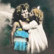 画像1: Postcard　天使にキスをする女の子　1912年 (1)