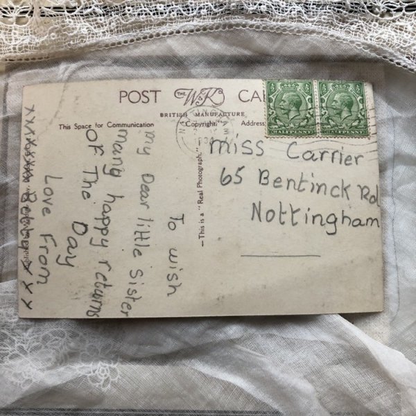 画像3: Postcard 2歳のバースデーカード 子羊と女の子 イギリス1934年 (3)