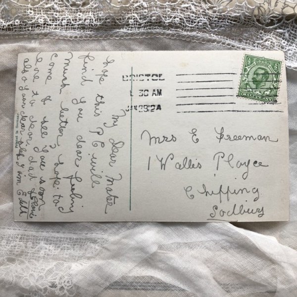 画像3: Postcard 祈る女の子 十字架 1912年 (3)