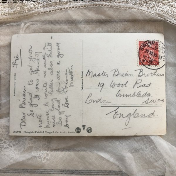 画像3: Postcard ヤギと男の子 スイス 1935年 (3)