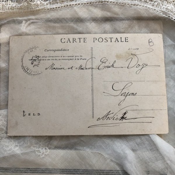 画像3: Postcard お花と女の子 フランス1908年 (3)