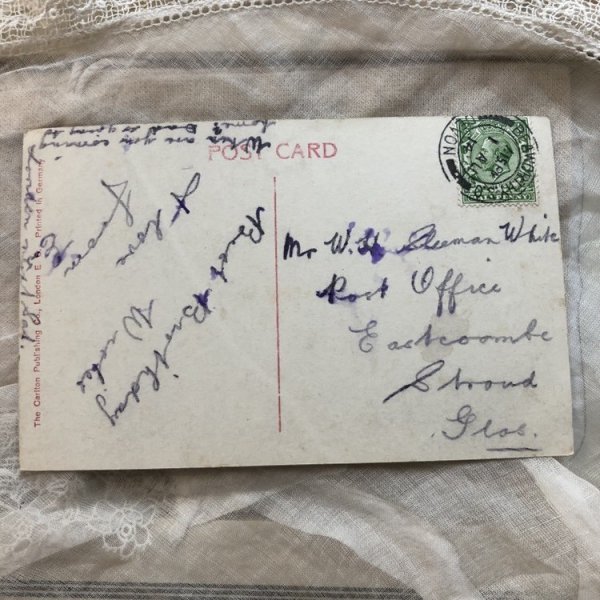 画像3: Postcard　スズランのお花と女の子 　イギリス1914年 (3)