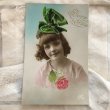 画像2: Postcard　リボンの女の子　フランス 1922年 (2)