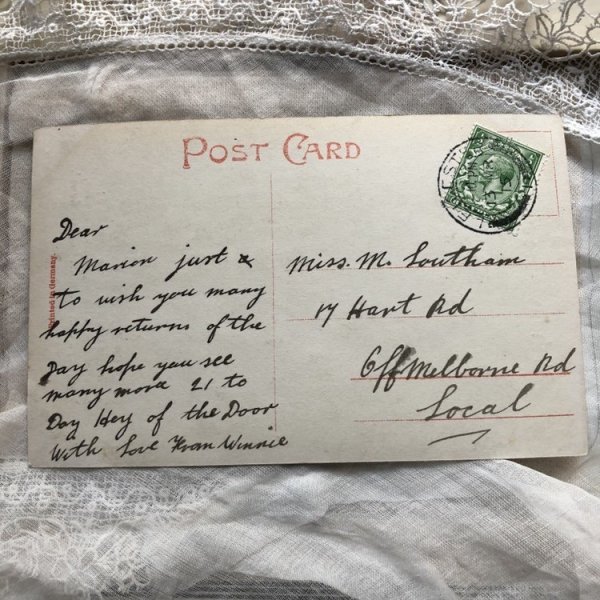 画像3: Postcard お花と女の子 1915年 (3)