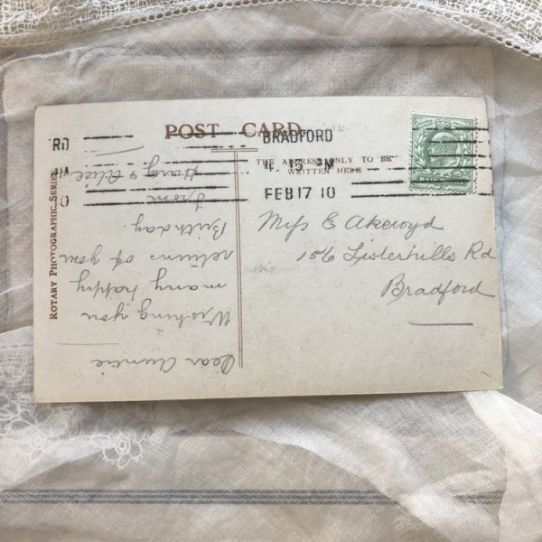 画像3: Postcard お花籠と女の子 イギリス1910年 (3)