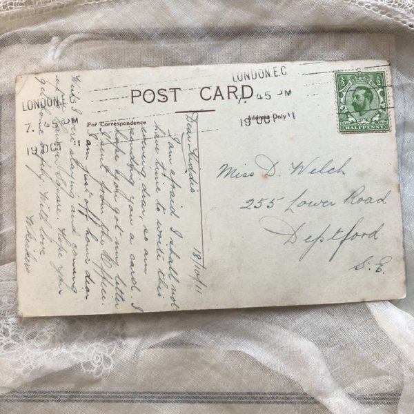 画像3: Postcard ヴェールの女の子 イギリス1911年 (3)