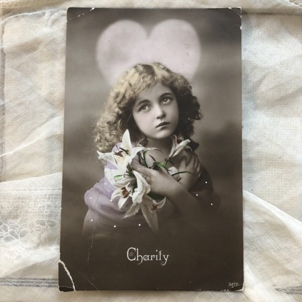 画像5: Postcard 白百合のお花と祈る女の子 (5)