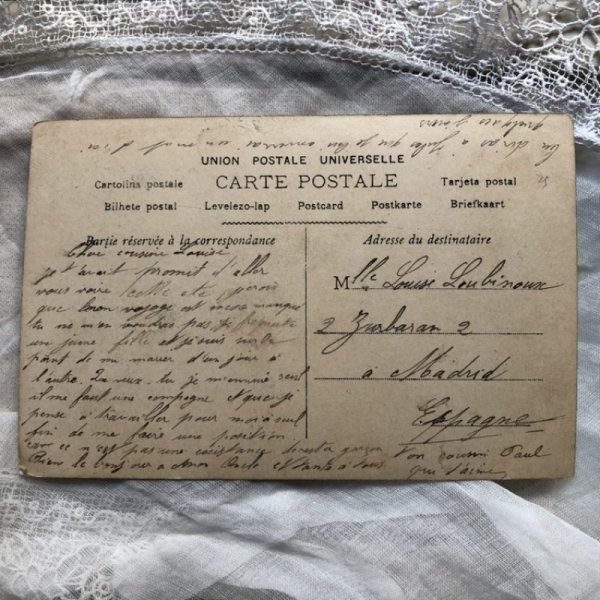 画像3: Postcard お花籠と女の子 パニエ (3)