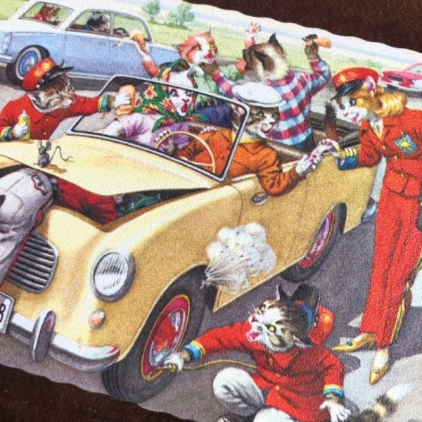画像2: Postcard ガソリンスタンドでの猫たち Mainzer cat  (2)