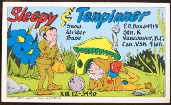 画像1: Postcard　ボーリングボールとノーム妖精　キノコの家　1970年代　 (1)