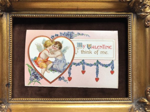 画像2: ▼SALE 500▼  Postcard バレンタイン 2人の天使 ハート  Ellen Clapsaddle 未使用 (2)