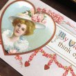画像3: ▼SALE 500▼  Postcard　バレンタイン　ハート　お花の帽子の女性　Ellen Clapsaddle (3)