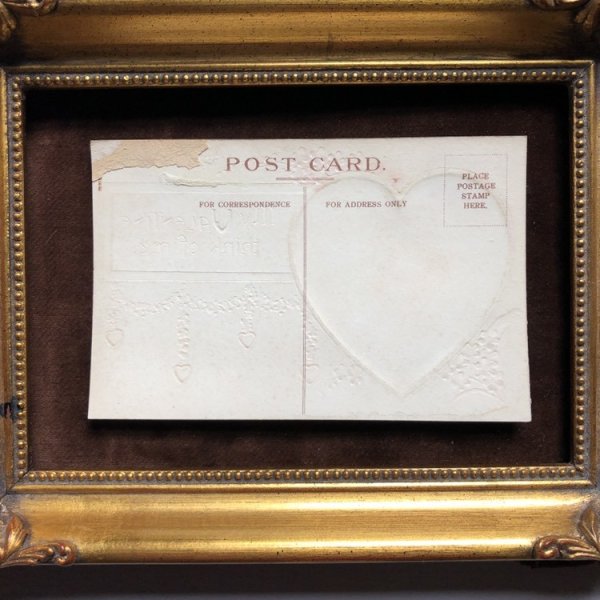 画像4: ▼SALE 500▼  Postcard バレンタイン ハート お花の帽子の女性 Ellen Clapsaddle (4)