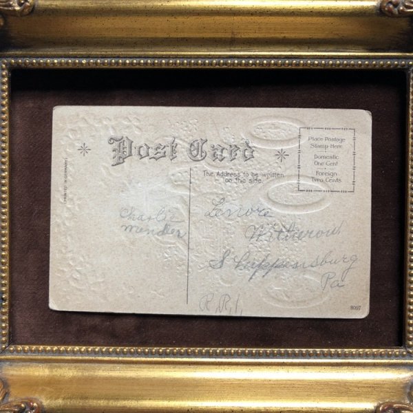 画像4: Postcard バレンタイン 忘れな草の花車を運転する女性を射止めるキューピッド (4)