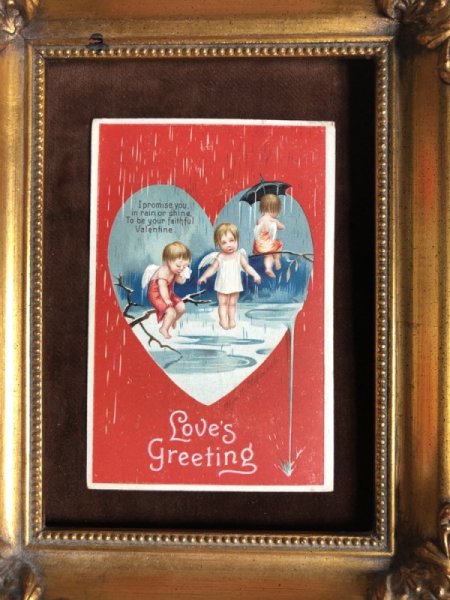 画像3: Postcard バレンタイン 雨に濡れた天使たち Ellen Clapsaddle (3)