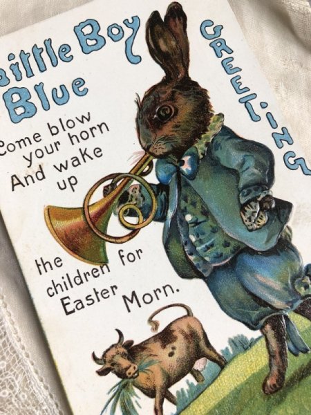画像2: Postcard イースター ブルー坊やのウサギさん マザーグース童謡 (2)