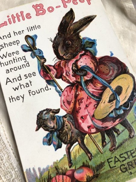 画像2: Postcard イースター Little Bo - Peep 小さな羊飼いのウサギさん マザーグース童謡  (2)