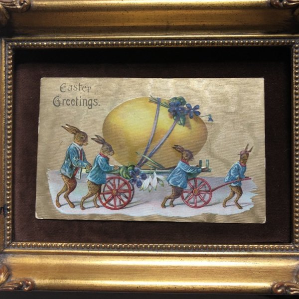 画像4: Postcard イースター 大きな卵を運ぶウサギさん (4)