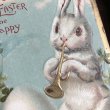 画像3: Postcard　イースター　金色のラッパを吹くウサギさん　トランペット　 Ellen Clapsaddle　 (3)