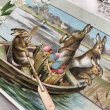 画像4: Postcard　イースター　卵とボートに乗るウサギさん　船　スズラン　1909年 (4)