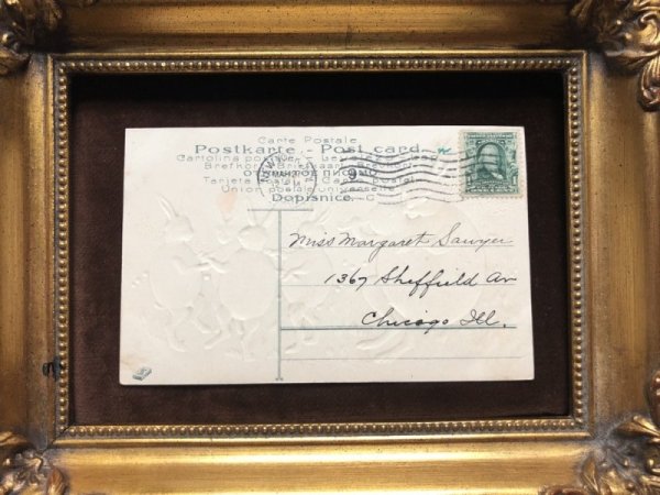 画像4: Postcard イースター 卵の服とバイオリンでダンスをするウサギさん (4)