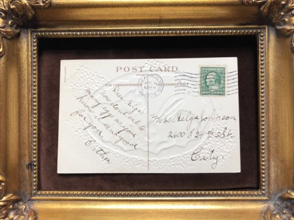 画像3: Postcard イースター 白いウサギさんとお花の十字架 1909年 (3)