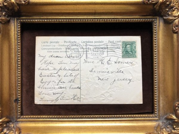 画像4: Postcard イースター 大きな卵を運ぶウサギ 1908年 (4)