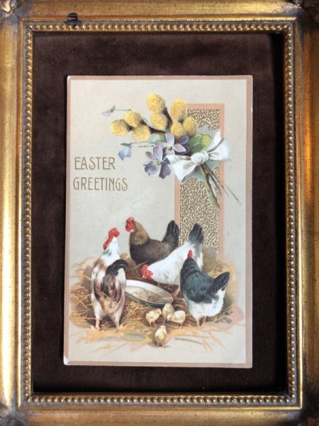 画像3: ▼SALE 500▼ Postcard イースター 鶏とヒヨコの家族 1910年 (3)