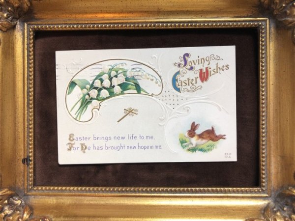 画像3: ▼SALE 500▼ Postcard イースター スズランのお花とウサギさん  (3)