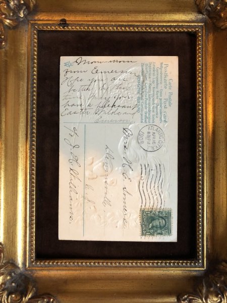 画像3: ▼SALE 500▼ Postcard イースター 鶏とヒヨコの家族 スミレのお花とベル 1908年 (3)