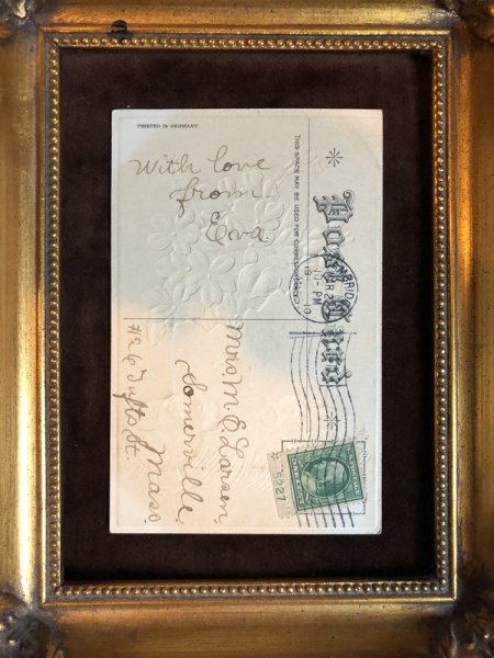 画像4: Postcard イースター スミレのお花の入った大きな卵とヒヨコさん 1910年 (4)