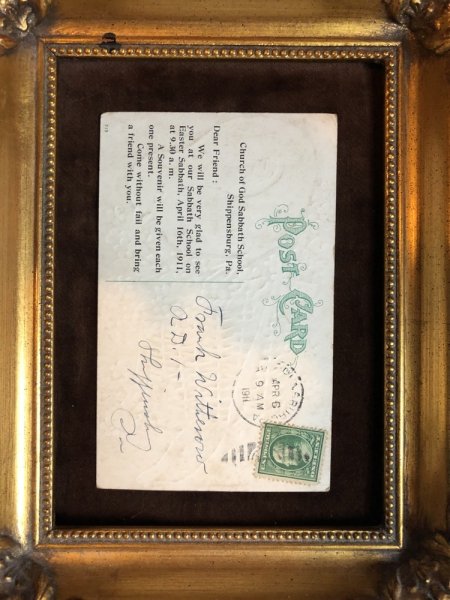 画像3: ▼SALE 500▼ Postcard イースター ヒヨコと忘れな草のお花のバスケット 1911年 (3)