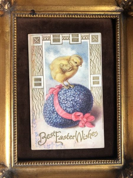 画像2: ▼SALE 500▼ Postcard イースター ヒヨコとスミレのお花のイースターエッグ (2)