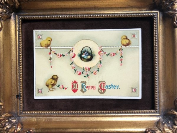 画像2: ▼SALE 500▼ Postcard イースター ヒヨコと薔薇のお花 未使用 (2)