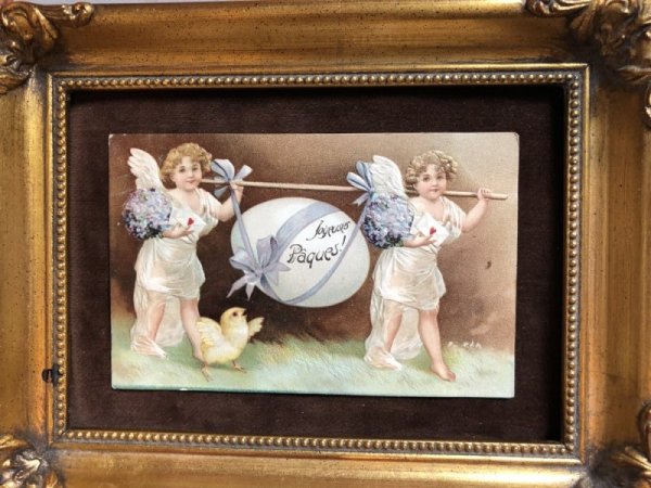 画像3: Postcard イースター 大きな卵を運ぶ天使 ひよこ Ellen Clapsaddle  (3)
