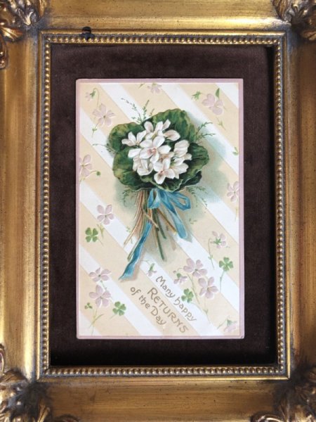 画像3: Postcard   スミレのお花と四葉のクローバー (3)