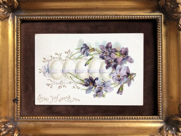 画像2: Postcard   イースター スミレのお花 1909年 (2)