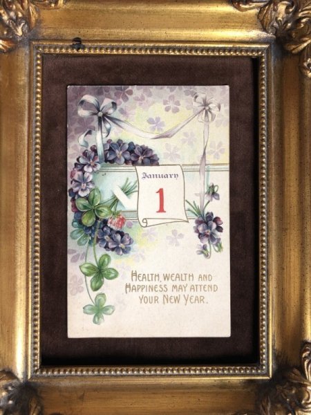 画像2: Postcard   新年祝い New Year スミレのお花 (2)