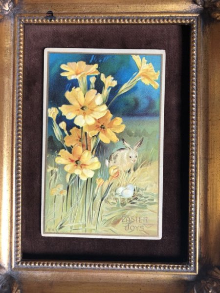 画像3: Postcard イースター 黄色のお花とウサギさんと卵 (3)