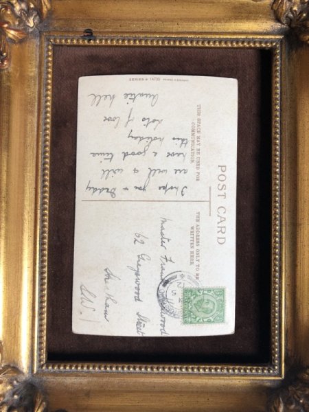 画像3: ▼SALE 500▼ Postcard イースター 帽子と2羽のヒヨコさん イギリス1912年 (3)