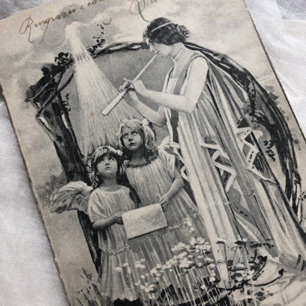 画像1: Postcard　アルファベットD 天使と女性　クレオ・ド・メロード (1)